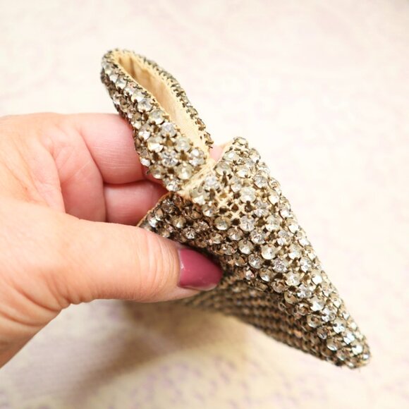 Antique 1920s Art Deco Rhinestone Pouch Czechoslovakia Glamorous Evening Bag Wri - Picture 13 of 13